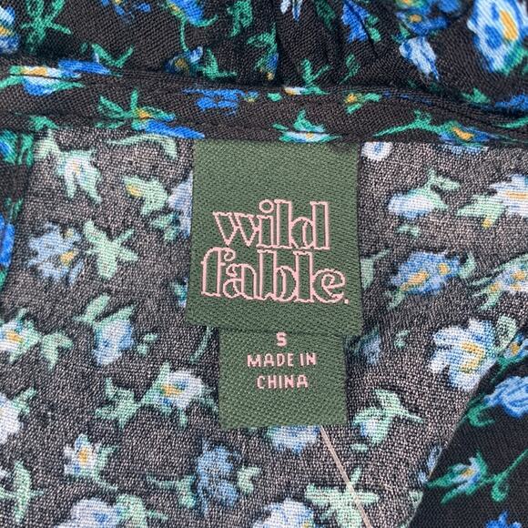 Wild Fable NWT Floral Print Long Sleeve Size S Elastic on Wrist and Waist - Picture 9 of 10